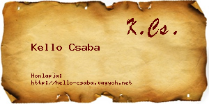 Kello Csaba névjegykártya